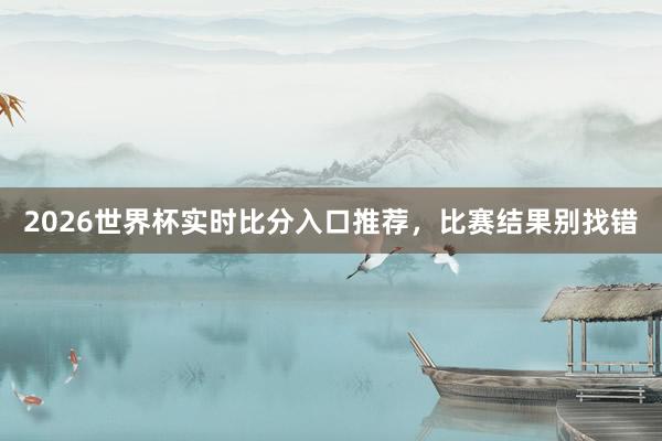 2026世界杯实时比分入口推荐，比赛结果别找错